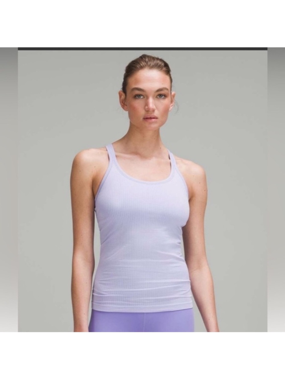 Lululemon Ebb to Street Tank Lavender Purple Ribbed Size 4
